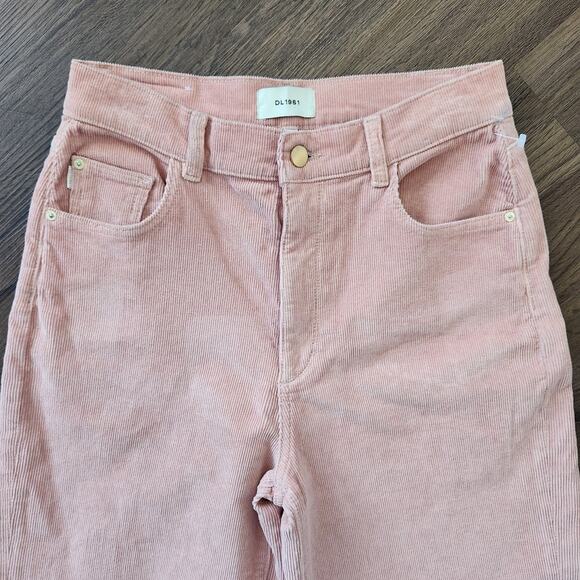 DL 1961 Corduroy Hepburn Wide Leg High Rise Vintage Pants 27 In Rose Vale Grunge - Picture 3 of 9